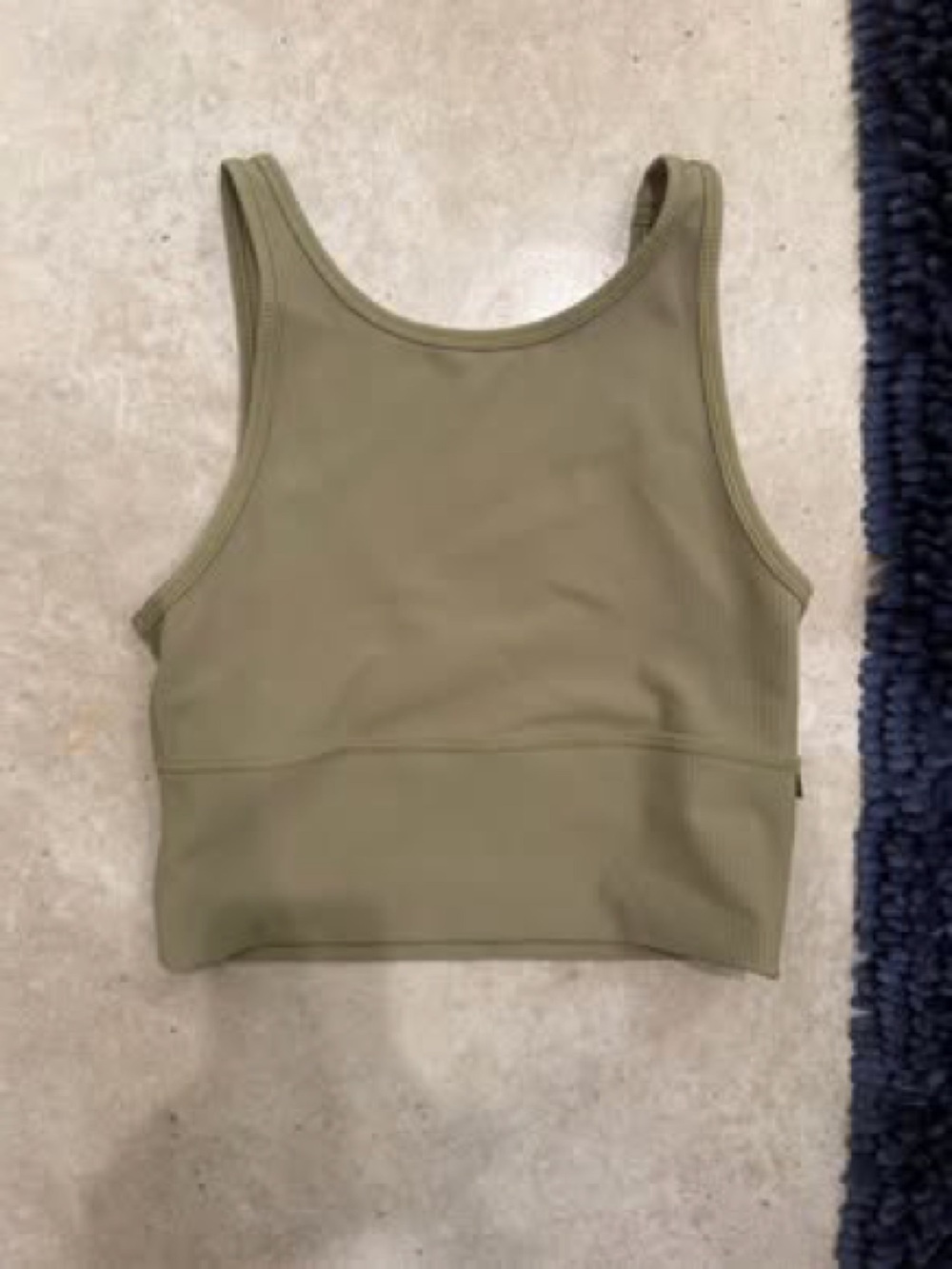 lululemon athletica Olive Green Cropped Pivot Tank Top
